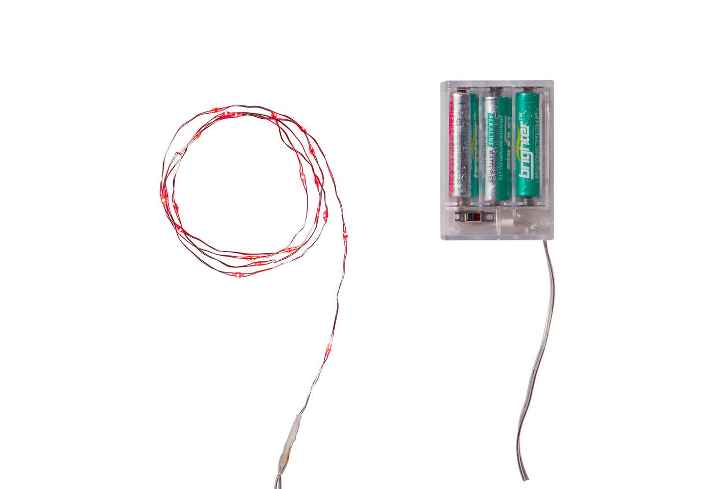 Batteriebetriebene 20er Mikro-LED-Lichterkette in Rot