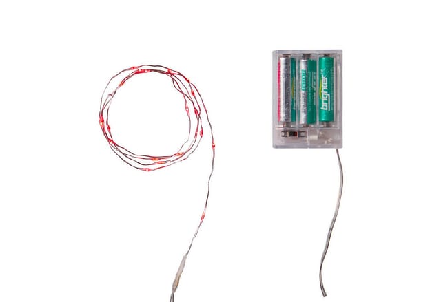 Batteriebetriebene 20er Mikro-LED-Lichterkette in Rot