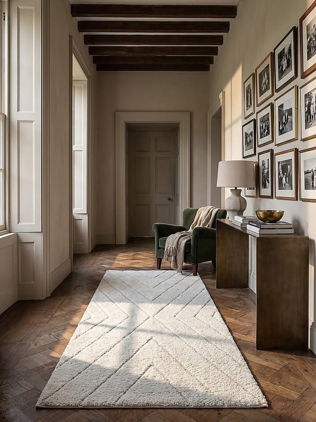 KADIMA DESIGN Teppich ATRIO Teppichläufer Creme 80x150 Berber Polypropylen Wohnzimmer, Läufer, Höhe: 31 mm, Strapazierfähig, Pflegeleicht, Farbecht