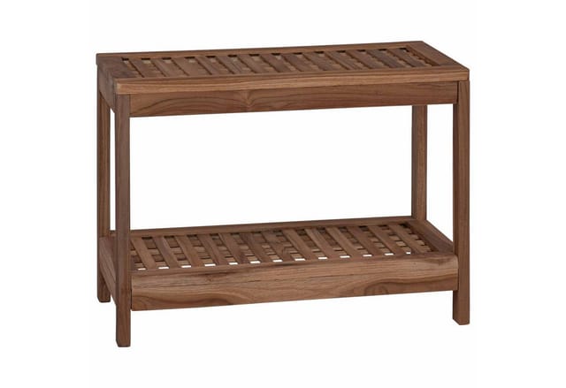 vidaXL Badregal 60 x 30 x 45 cm Duschregal aus Massivholz Teak mit 1 Regalboden für Ba