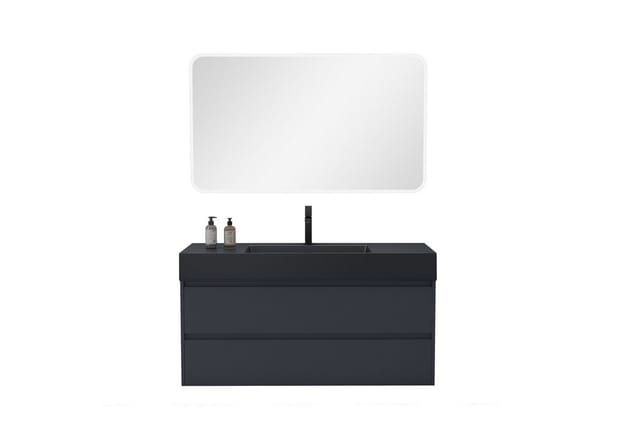 doporro Badmöbel-Set Waschtisch mit Unterschrank 20cm ein Armaturloch zwei Schubladen Deep, mit Soft-Close Funktion, Holzbeschichtung