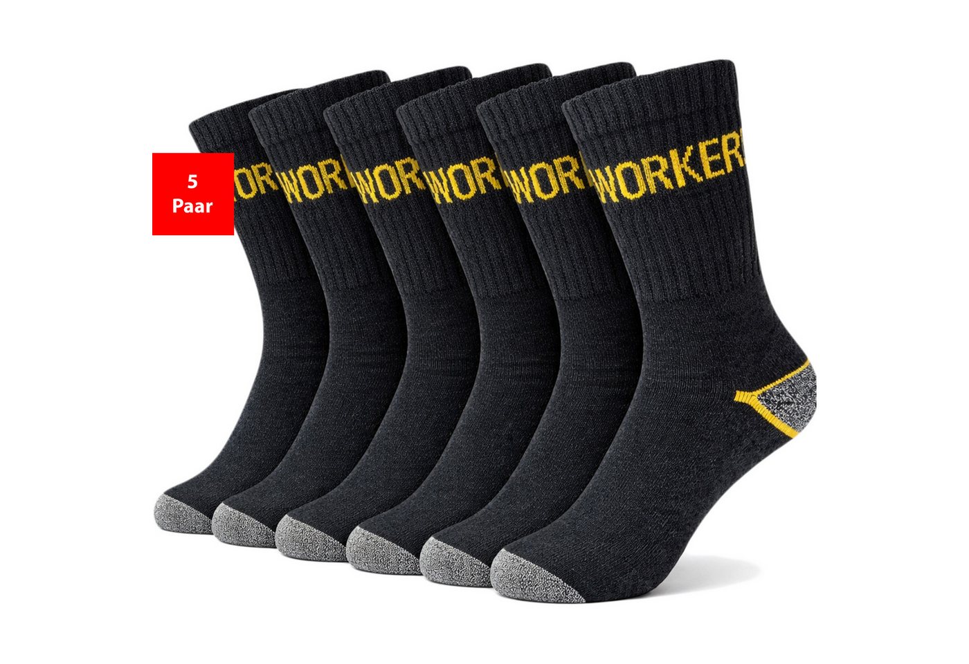 Fashionschmiede Arbeitssocken Arbeitssocken Herren 5er-15er Pack Baumwolle WORK Socken verstärkt (Spar-Set, 5-Paar, 5er-Pack) Robuste Work Socken mit Komfortbund & verstärkter Sohle