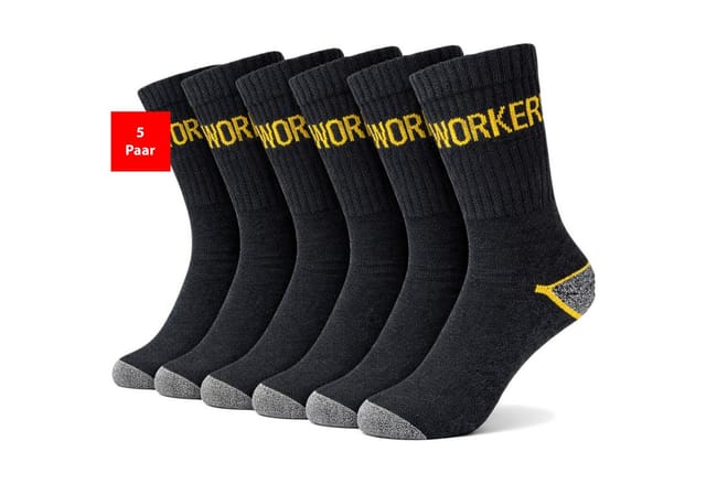 Fashionschmiede Arbeitssocken Arbeitssocken Herren 5er-15er Pack Baumwolle WORK Socken verstärkt (Spar-Set, 5-Paar, 5er-Pack) Robuste Work Socken mit Komfortbund & verstärkter Sohle
