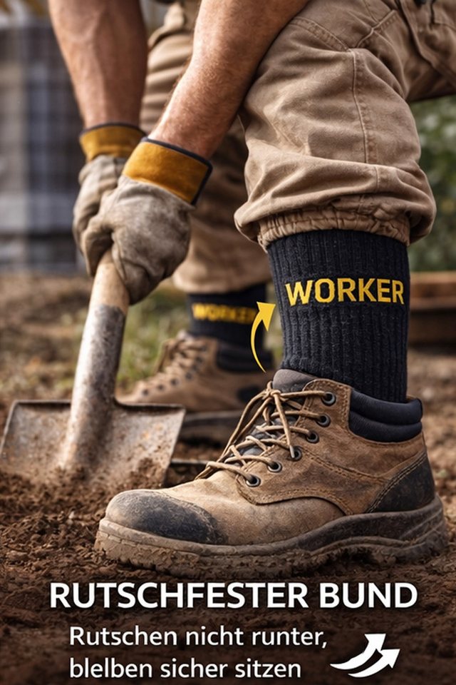 Fashionschmiede Arbeitssocken Arbeitssocken Herren 5er-15er Pack Baumwolle WORK Socken verstärkt (Spar-Set, 5-Paar, 5er-Pack) Robuste Work Socken mit Komfortbund & verstärkter Sohle Bild 3