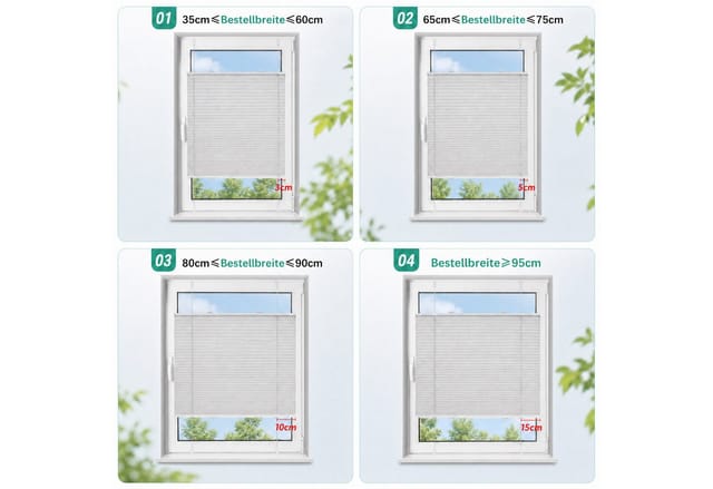 Vkele Plissee ohne Bohren Easy Fix Klemm Faltrollo, blickdicht verspannt Fenster Rollo, Klemmfix,Klemmträger, Jalousie für Tür & Fenster Blickdicht Sichtschutz Sonnenschutz