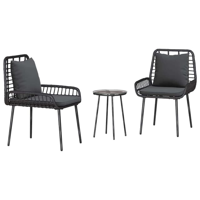 Maison Exclusive - Garten Essgruppe 3 Stk. Schwarz Und Anthrazit