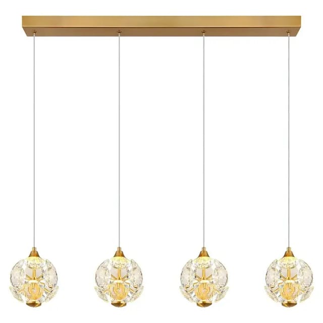 Globo Virina LED-Pendelleuchte (32 W, L x B x H: 93 x 15 x 150 cm, Klar, Gold)