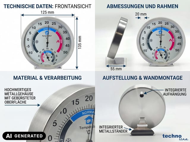 technoline Thermo-Hygrometer WA 3045 Silber