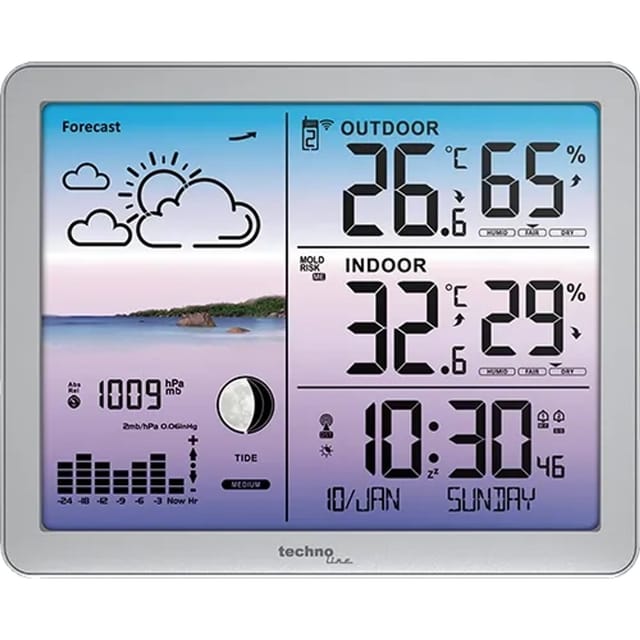 technoline Wetterstation WS 6520 Silber