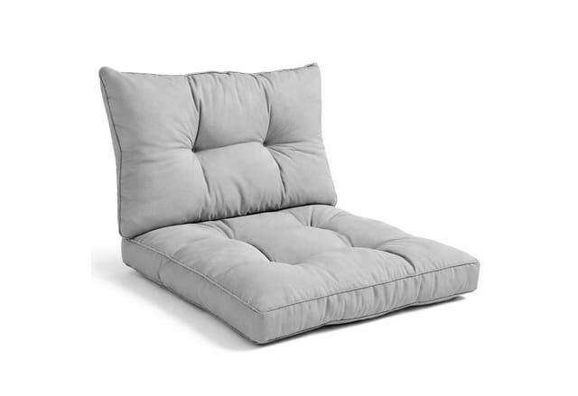 Beautissu Sitzkissen Lounge Kissen Set Outdoor Hellgrau XLuna, 50x50cm, 50x40cm, Sitzkissen Gartenstuhl 10 cm dick Sitzpolster Auflagen für Gartenmöbel