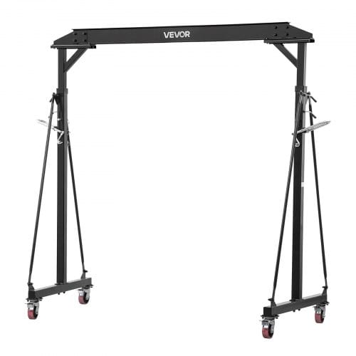 VEVOR Mobiler Portalkran mit 997,9kg Tragkraft, 243-363cm Höhenverstellbarer Ladekran aus Stahl, Robuster Werkstattkran Inkl. 360° Lenkrollen mit Bremsen, Lastkran für Lager Werkstatt Baustelle Fabrik