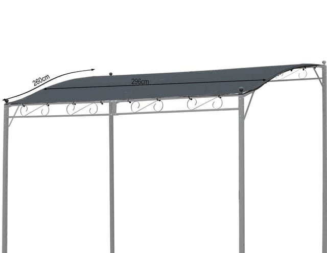 Ersatzdach 250x300cm Pergola Terrassenüberdachung Grau