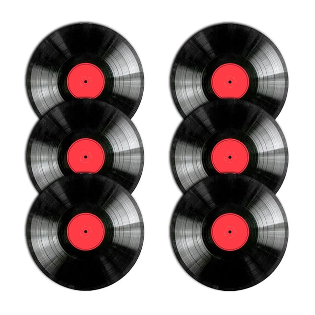 Set Mit 6 Runden Tischsets (vinyl)
