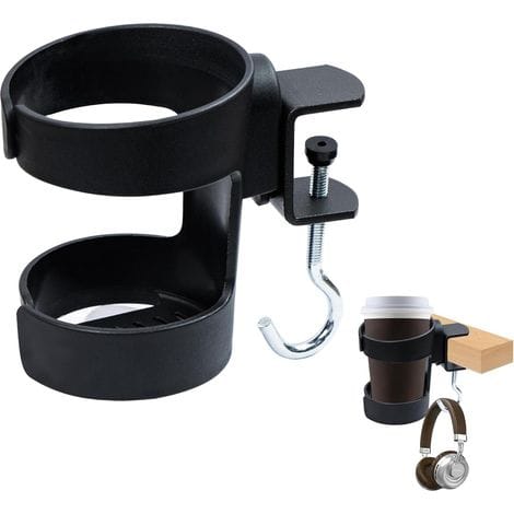 Tischbecherhalter, Büroaccessoire, Becherhalter Mit Abnehmbaren Haken, Geeignet Für Schreibtische Und Spieltische, Schwarz.