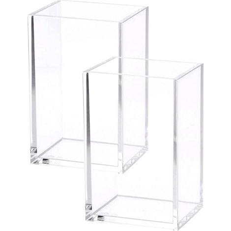 2-teiliges Set Bestehend Aus Einem Transparenten Stiftehalter Aus Acryl, Einer Aufbewahrungsbox Für Make-up-pinsel Und Bürobedarf.