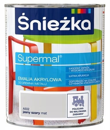 Supermal Acryl-emaille Für Holz Und Metall A502 Hellgrau Matt 0,8 L