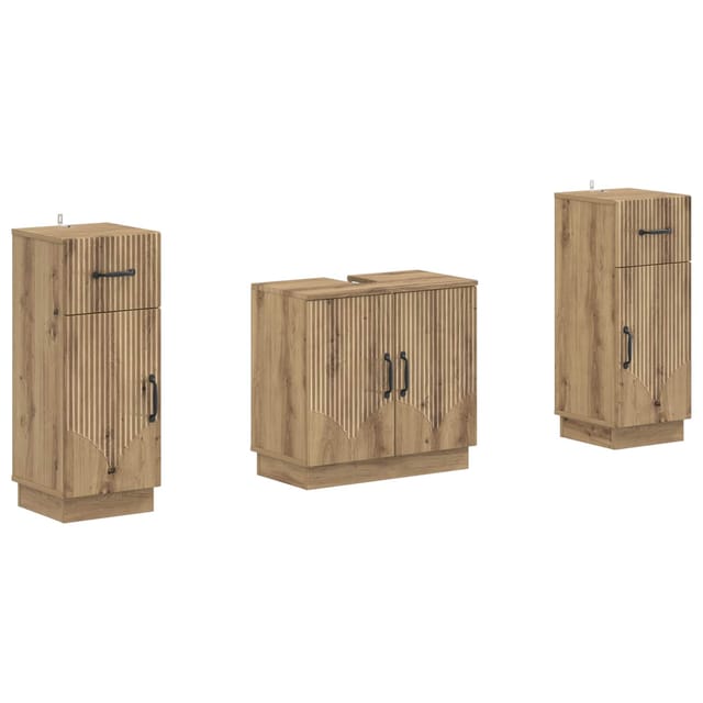 2-teiliges Badezimmer Schrank Set Hoorn Artisan-eiche Vidaxl