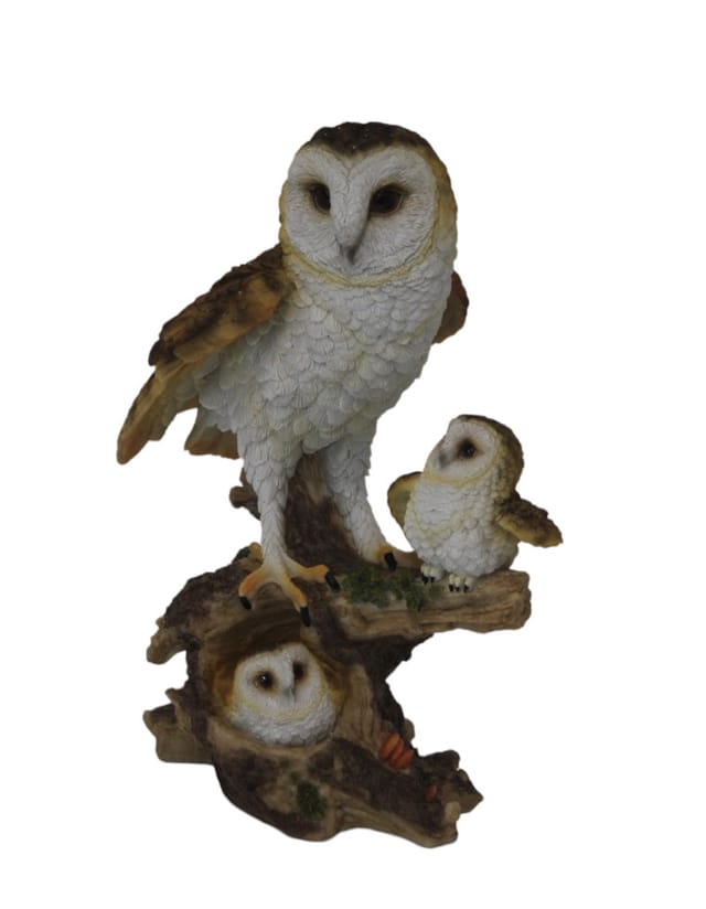 Figur Eule Polyresin 30,5 x 14 x 24,5 cm braun