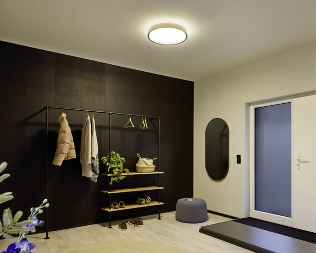 Osram LED-Deckenleuchte Orbis Mariano Ø51 cm 36 W Holzdekor schwarz dimmbar