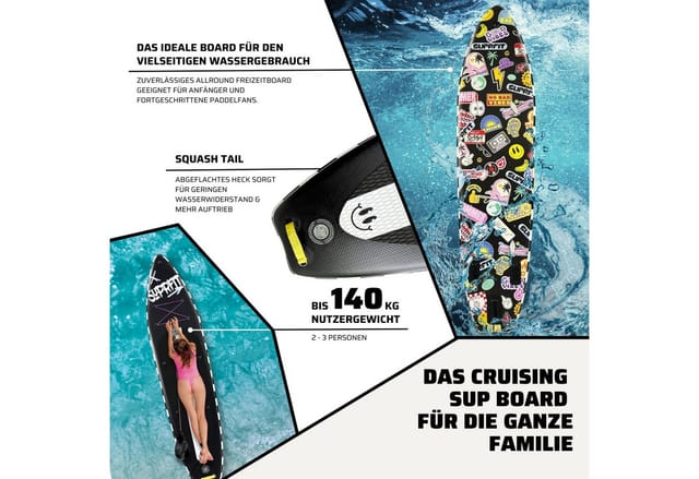 Suprfit Stand-Up Paddling Board Stickers Black 10'8
