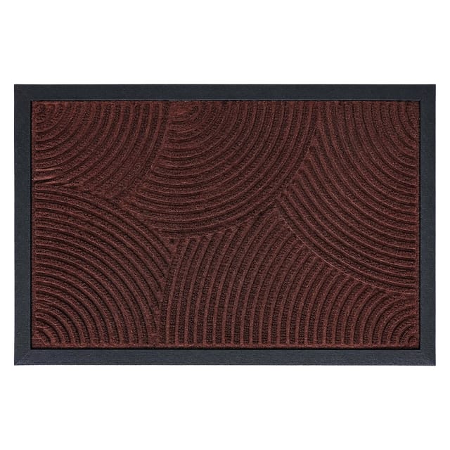 Relaxdays Fußmatte Polypropylen Rotbraun Wellen Rutschfest 60 cm x 40 cm x 1 cm 1,4 kg
