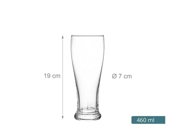 Relaxdays Biergläser Soda-Kalk-Glas Klar 6er Set Spülmaschinengeeignet 19,2 cm x 6,4 cm x 7,35 cm 460 ml