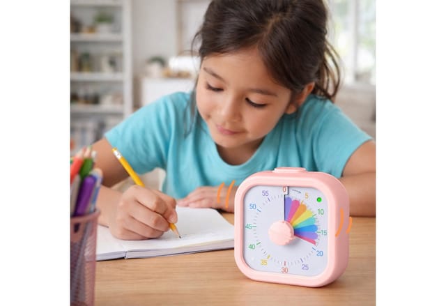Relaxdays Timer Kunststoff Rosa Visueller Eckig 9 cm x 9 cm x 4,5 cm 0,12 kg