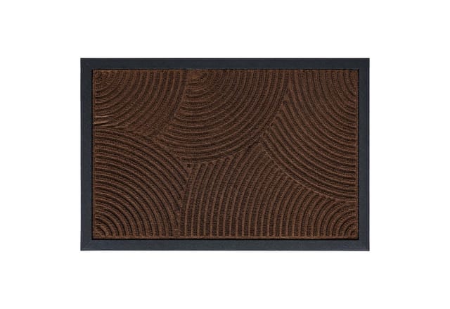 Relaxdays Fußmatte Polypropylen Braun Wellen Rutschfest 60 cm x 40 cm x 1 cm 1,4 kg