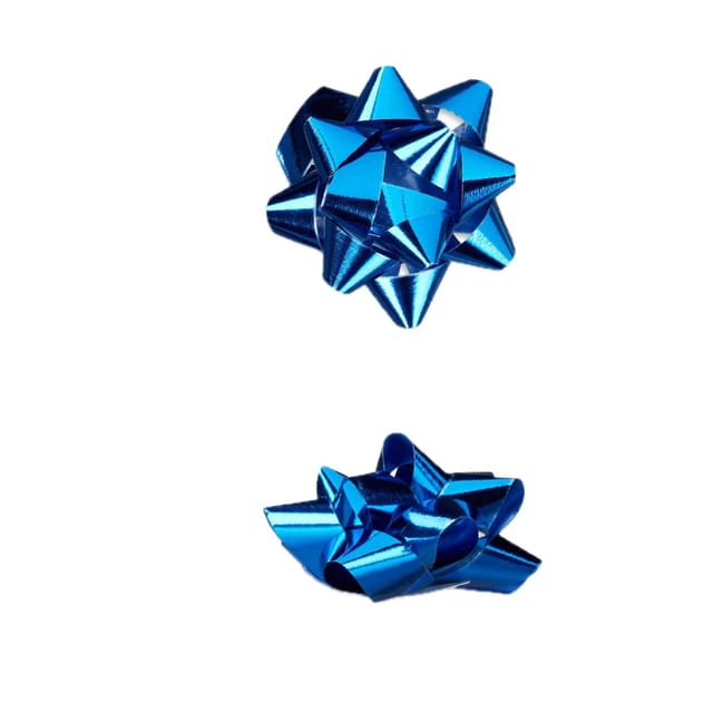Relaxdays Geschenkschleifen 100er Set Polypropylen Blau Selbstklebend 2 cm x 5 cm, 1 g