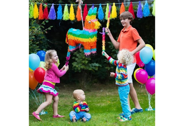 Relaxdays Pinata Lama Papier Bunt Befüllbar 56 cm x 41 cm x 13 cm 0,2 kg