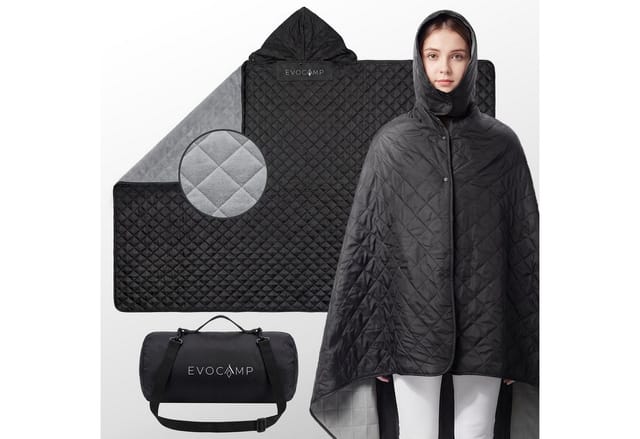 Evocamp Outdoor-Decke Poncho-Liner Wasserabweisend 200x140 cm Ultraleicht Kompakt für Reisen und Outdoor-Aktivitäten