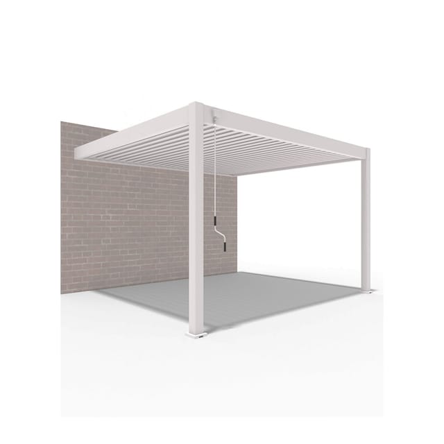 PergoLine Superior Wand Pergola 3,6 m x 4 m ivory sand