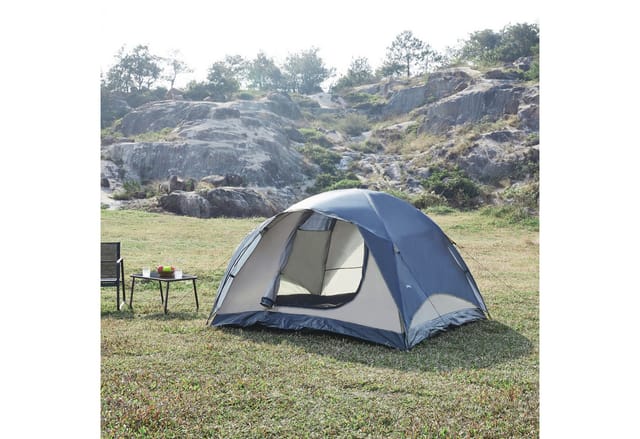 pro.tec Kuppelzelt, »Bergeijk« abnehmbares Überzelt 2,13x2,13x1,3 m Grau/Beige