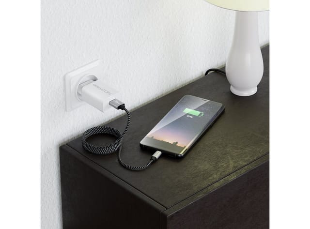 deleyCON deleyCON 3m Micro-USB-Kabel (Nylon, Metallstecker) USB-Kabel