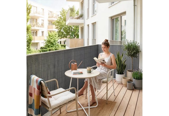Pvc Sichtschutzmatte Cefalu 90x300 Cm 19mm Anthrazit [casa.pro]