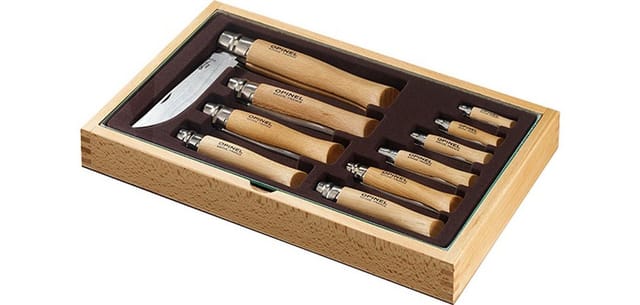 Messer Set Opinel Inox 10 Stück Verriegelungsmechanismus