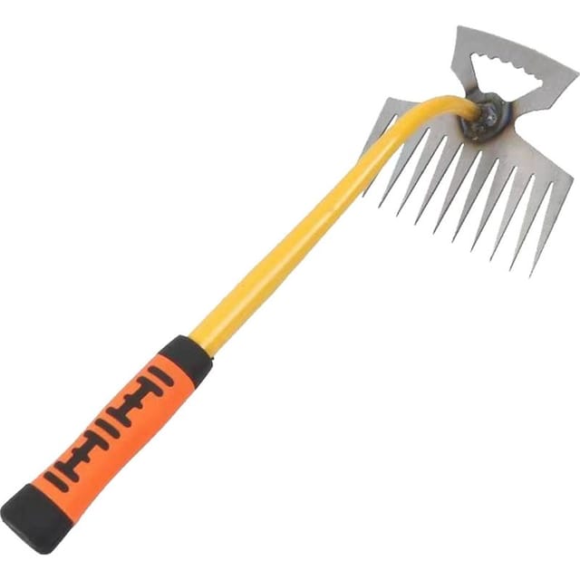 Lablanc – Unkrautstecher Mit 40 Cm Stiel, 11 Zinken, 2-in-1, Manuelles Unkrautentfernungswerkzeug Aus Edelstahl, Fugenschaber, Gartenwerkzeug