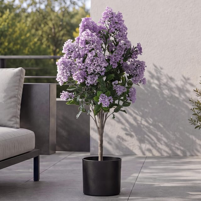 MCW Künstlicher Flieder Q87 Outdoor Polyethylen 95x40x40cm Lila
