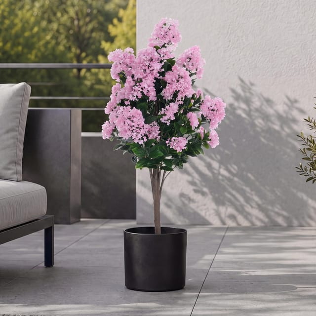 MCW Künstlicher Flieder Q87 Outdoor Polyethylen 95x40x40cm Rosa