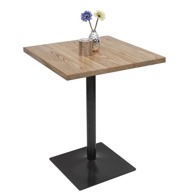 MCW Bistrotisch H10 Gastronomie Ulme Holz MVG-zertifiziert 76x60x60cm Hellbraun