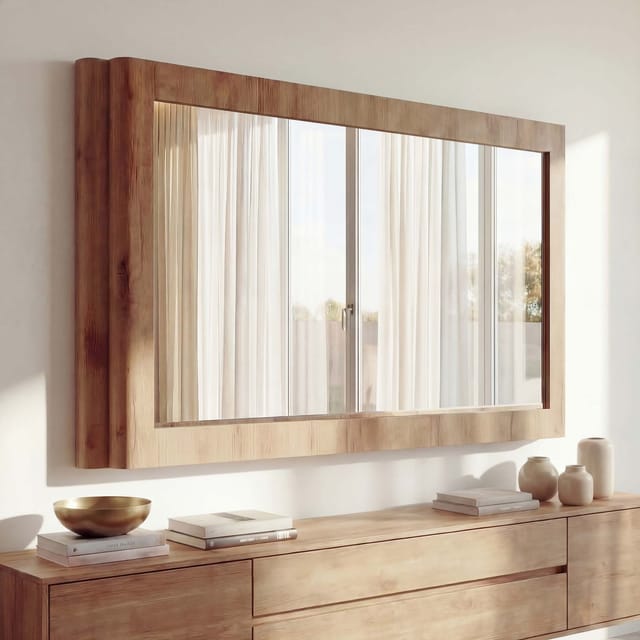 MCW Spiegel P42 MDF Glas 80x120x10cm Wotan-Eiche-Optik