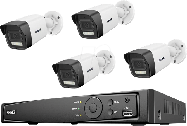 ANNKE N98KI91DD4 - Netzwerk-Videorekorder, Set inkl. 4 Kameras, PoE
