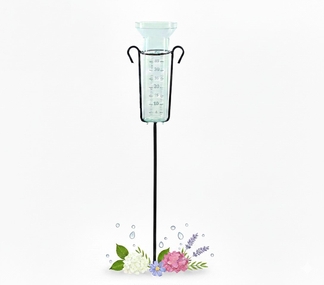mucHome mit Metall Erdspieß 75 cm bis 40 mm/m² Wetterstation Regenmesser Bild 3