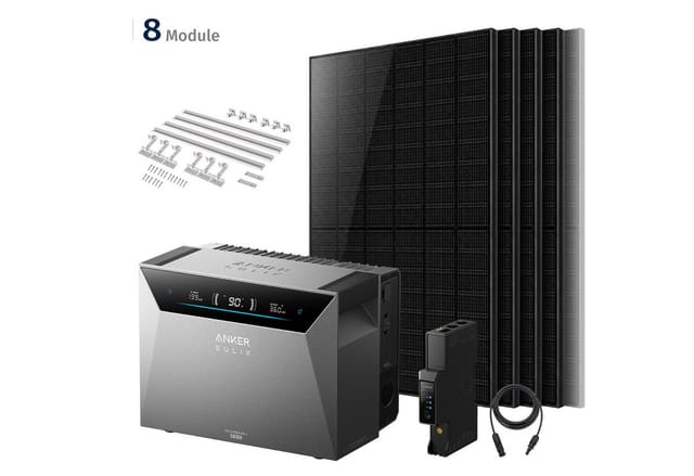 SolarMars Balkonkraftwerk 4000W mit Speicher – Anker Solix Solarbank 4 E5000 Pro, (mit optionaler BP5000 & BP2700 Erweiterungsakku und Halterung)
