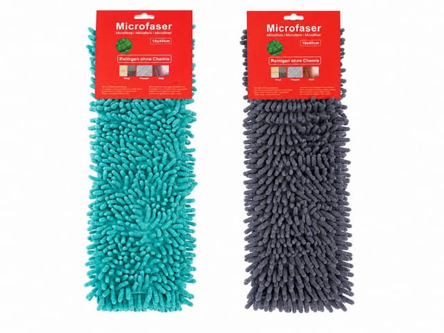 HH-Haushalt Reinigungs-Set Bodenwischer Ersatzbezug 2er Set (Türkis und Blau) 10x40cm alle Böden
