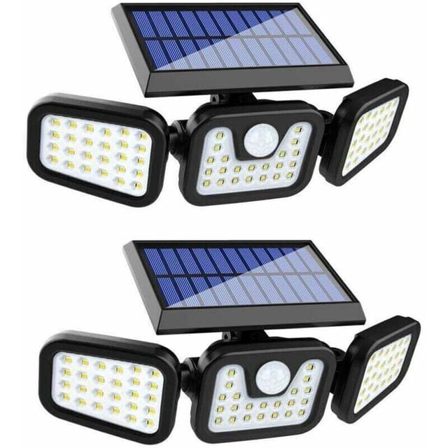 Solarleuchten Für Den Außenbereich (2er-pack), 74 Leds, Ip65 Wasserdicht, 360° Weitwinkelbeleuchtung, Solarleuchte Mit Bewegungsmelder, Für Den Garten.