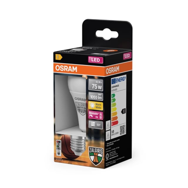 Lampe Osram Žalgiris Edition E27 9.5 W Dimmbar 1055 Lm