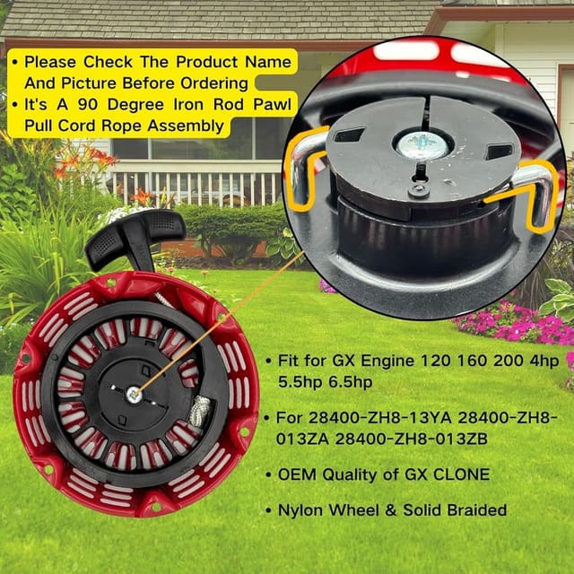 Gx160 Seilzugstarter 28400-z4m-306zb Für Honda Gx120 Gx200 4.0 5.5 6.5 Ps Rücklaufstarter 3000 Watt Generator