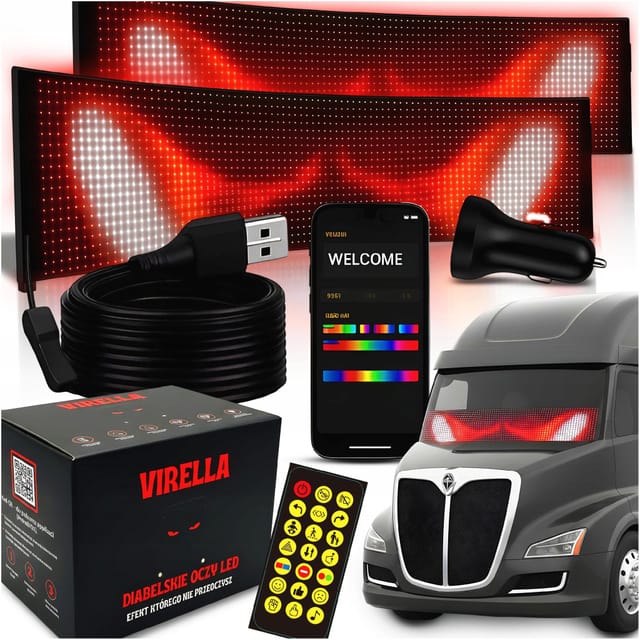 2x Led-autolampenstreifen 17x7cm Teufelsaugen Led-lkw-augen