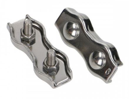 Doppelsattelklemmen Für Stahlseile 2 Mm, 2 Stück, Verzinkt